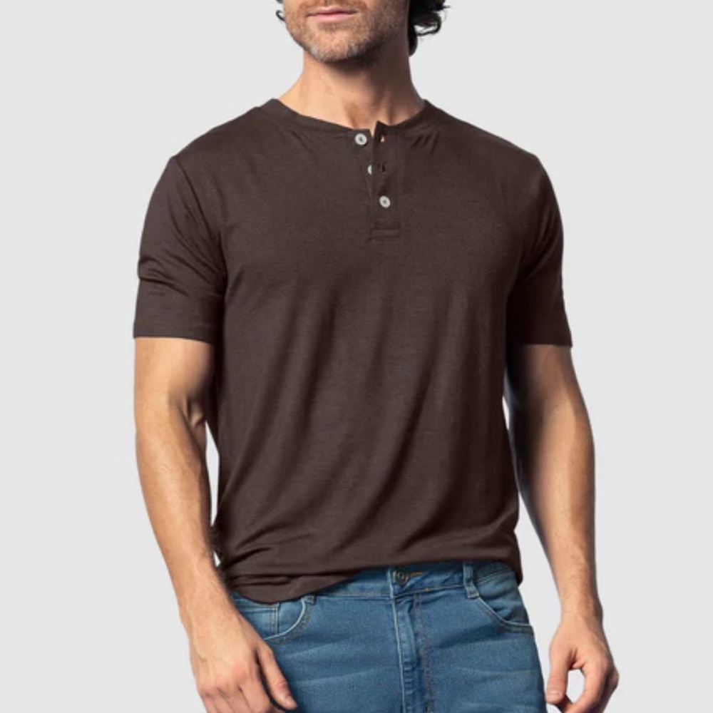Kenneth Cole Henley Shirt brown